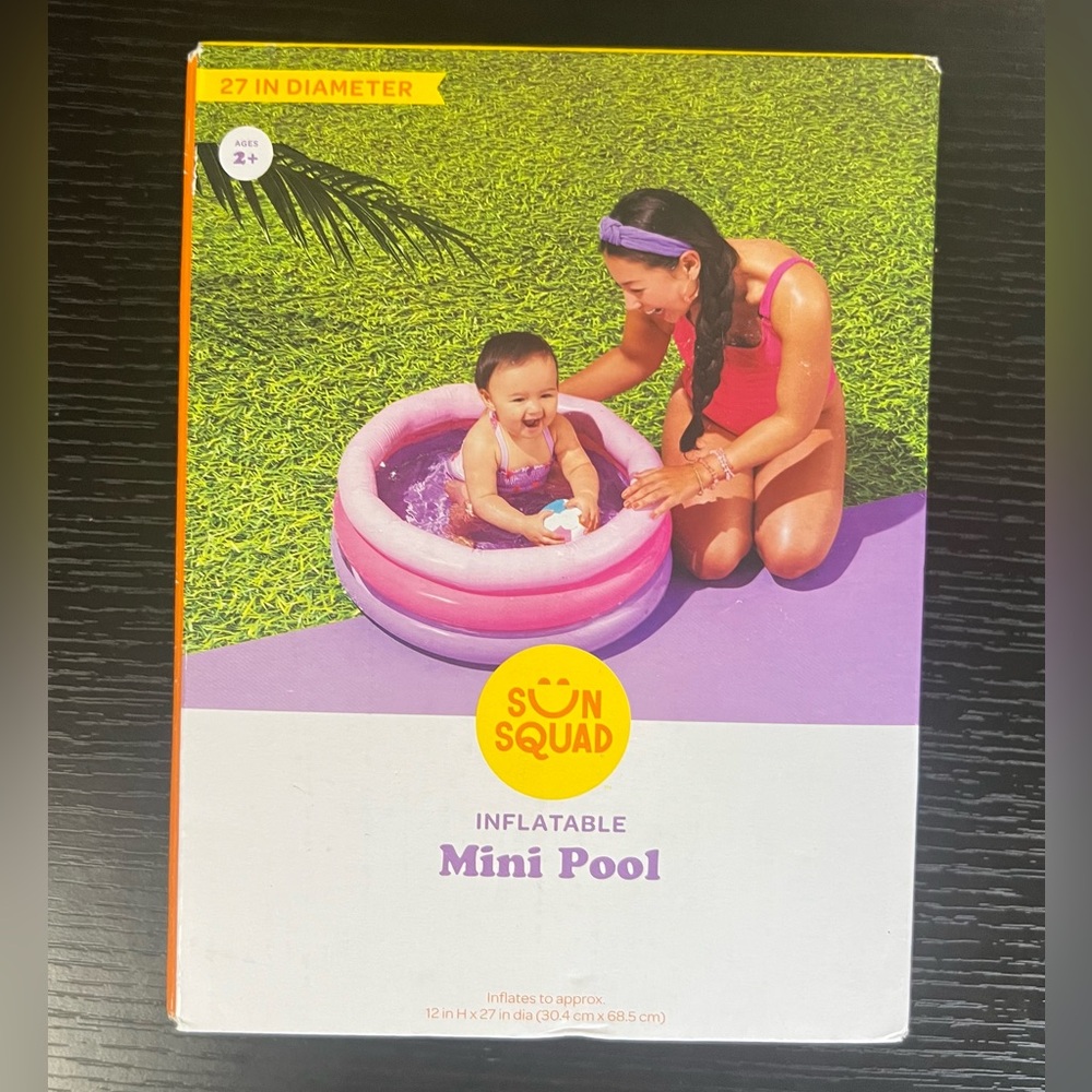 Sun Squad Inflatable Mini Pool Brand New In Box 27 in. X 12 in. Sealed Baby Pool